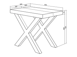 Mesa Consola Extensível, 222x90x73cm, Para 10 pessoas, Pés de madeira, Branco e cinzento