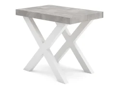 Mesa Consola Extensível, 222x90x73cm, Para 10 pessoas, Pés de madeira, Branco e cinzento
