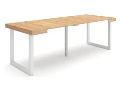 Mesa Consola Extensível, 222x90x73cm, Para 10 pessoas, Pés de madeira, Carvahlo