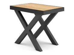 Mesa Consola Extensível, 262x90x73cm, Para 12 pessoas, Pés de madeira, Carvahlo e preto