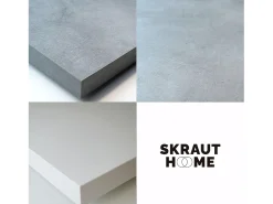 Mesa Consola Extensível, 180x90x73cm, Para 8 pessoas, Pés de madeira, Branco e cinzento