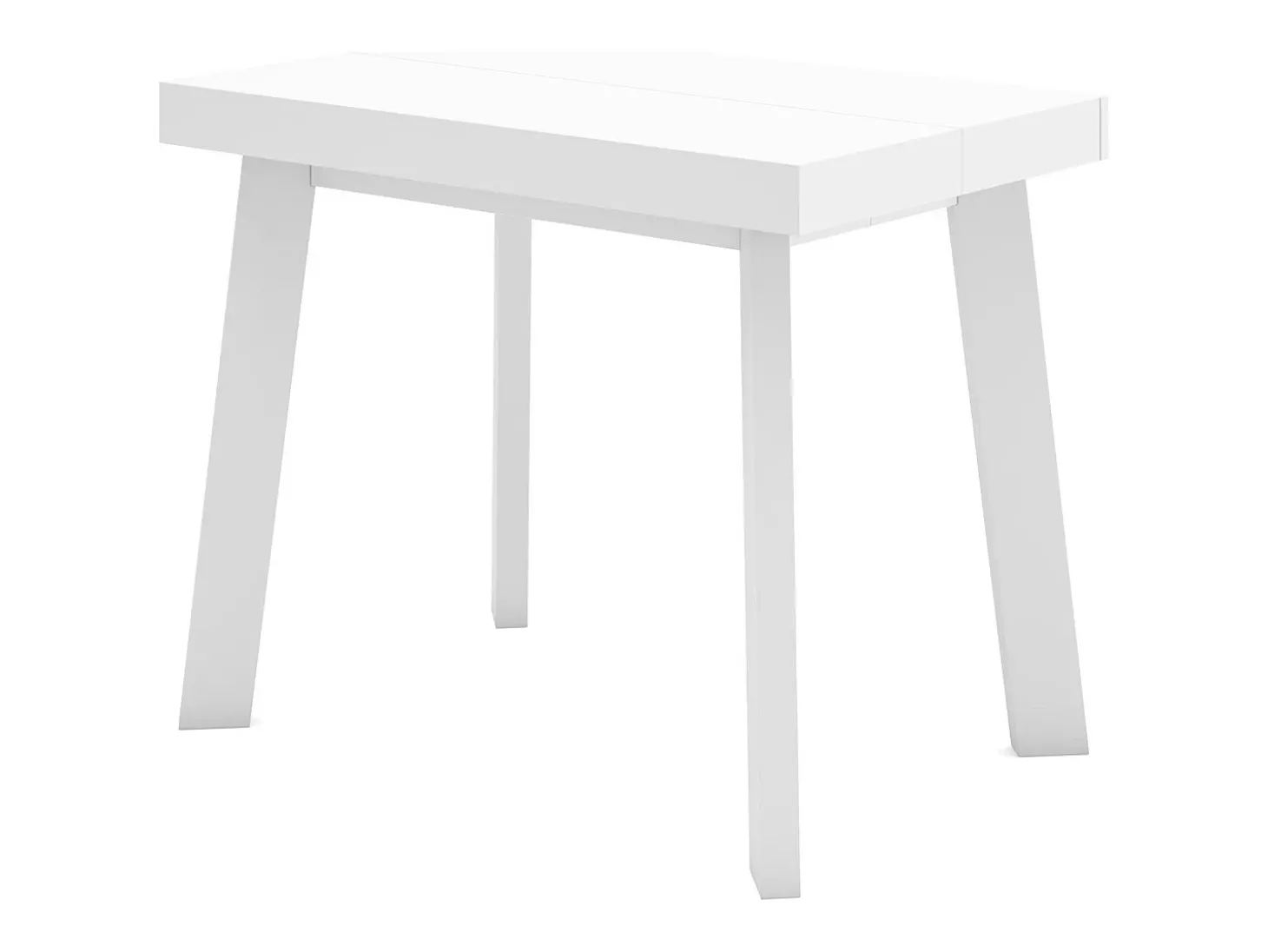 Mesa Consola Extensível, 222x90x73cm, Para 10 pessoas, Pés de madeira, Branco e cinzento