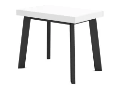 Mesa Consola Extensível, 302x90x73cm, Para 14 pessoas, Pés de madeira, Branco