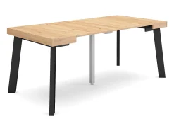 Mesa Consola Extensível, 180x90x73cm, Para 8 pessoas, Pés de madeira, Carvahlo