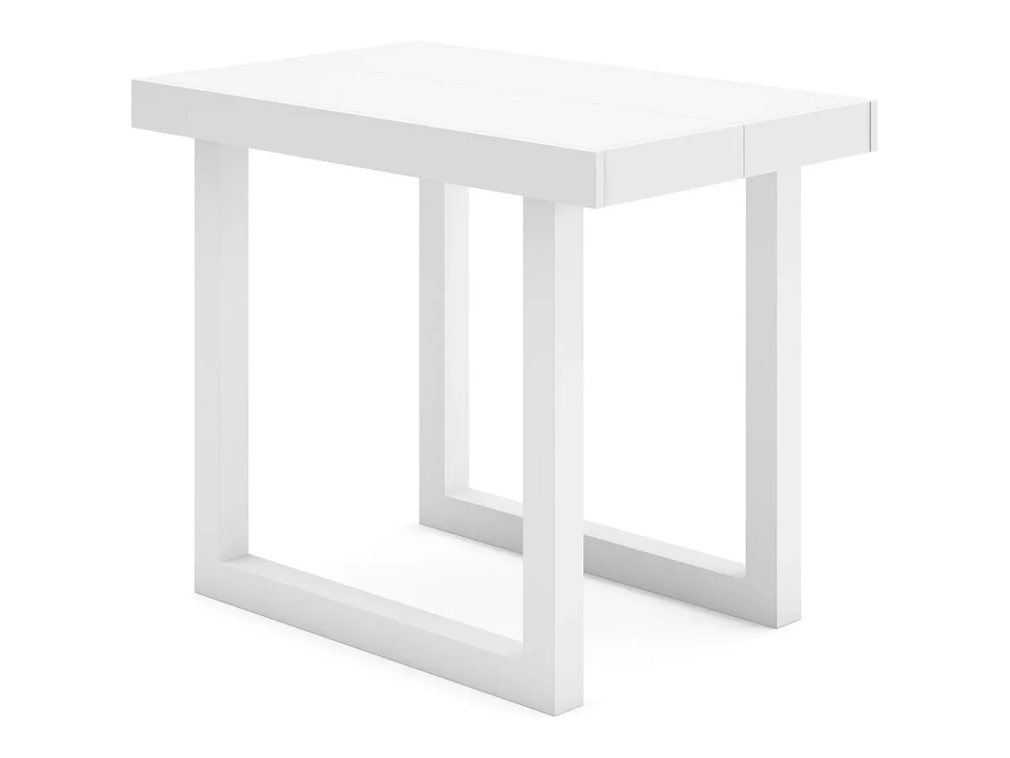Mesa Consola Extensível, 302x90x73cm, Para 14 pessoas, Pés de madeira, Branco e cinzento