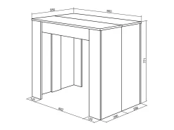Mesa Consola Extensível, 302x90x77cm, Para 14 pessoas, Mesa de Jantar, Branco