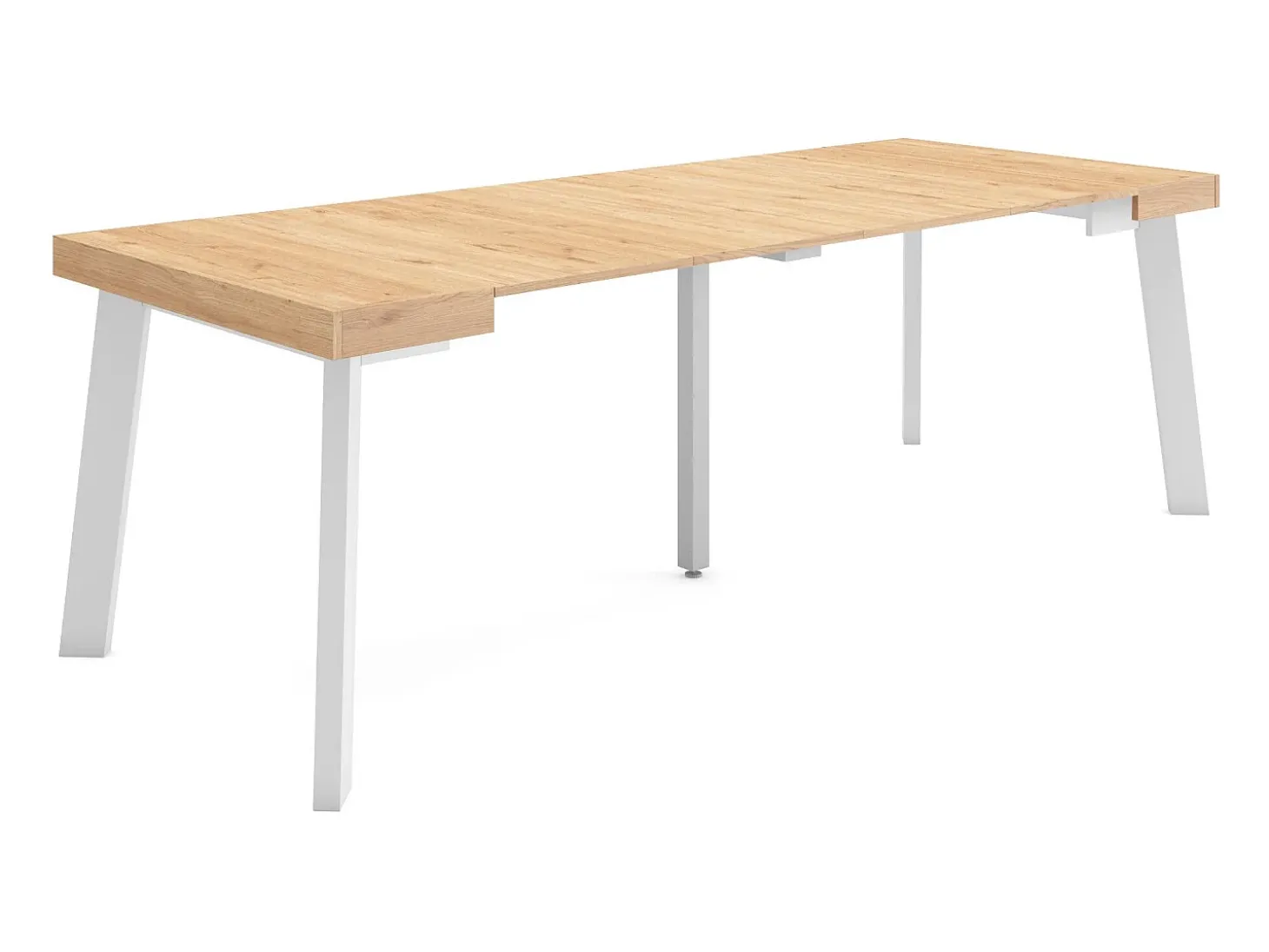 Mesa Consola Extensível, 222x90x73cm, Para 10 pessoas, Pés de madeira, Carvahlo