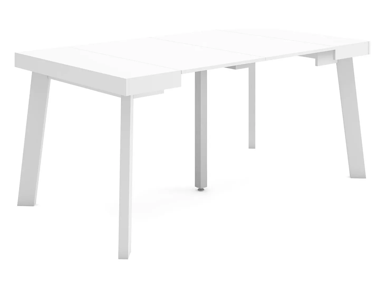 Mesa Consola Extensível, 160x90x73cm, Para 8 pessoas, Pés de madeira, Branco