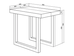 Mesa Consola Extensível, 222x90x73cm, Para 10 pessoas, Pés de madeira, Branco