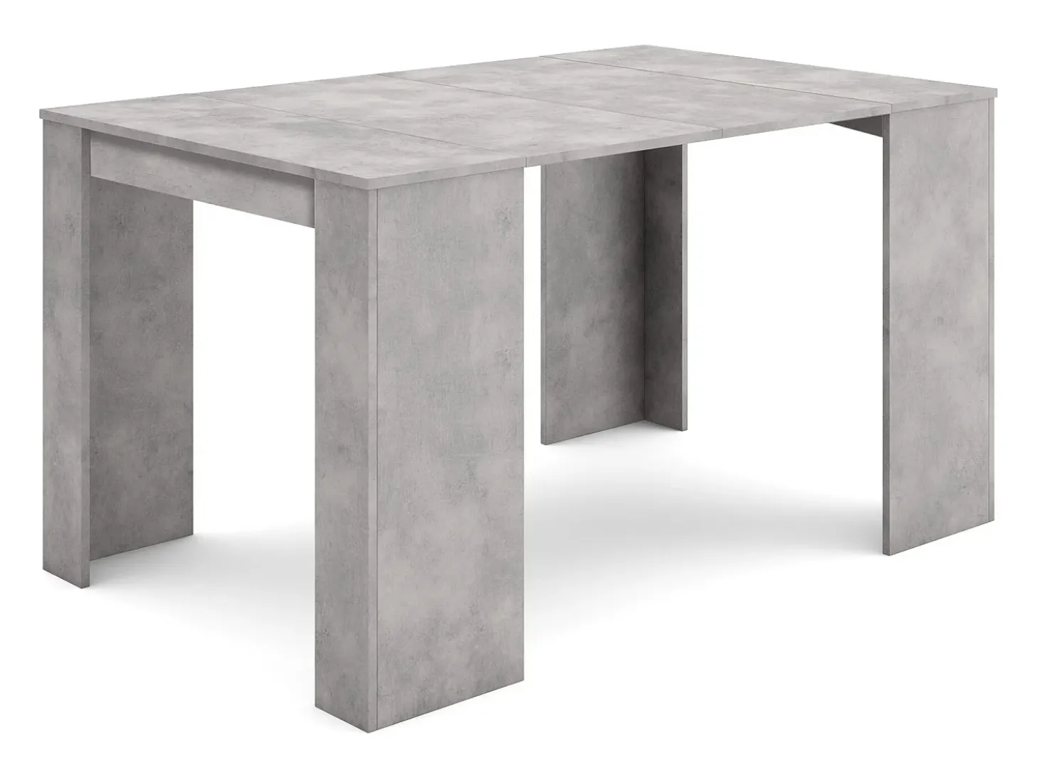Mesa Consola Extensível, 140x90x77cm, Para 6 pessoas, Mesa de Jantar, Cimento
