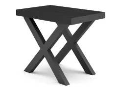 Mesa Consola Extensível, 302x90x73cm, Para 14 pessoas, Pés de madeira, Preto