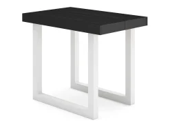 Mesa Consola Extensível, 302x90x73cm, Para 14 pessoas, Pés de madeira, Preto