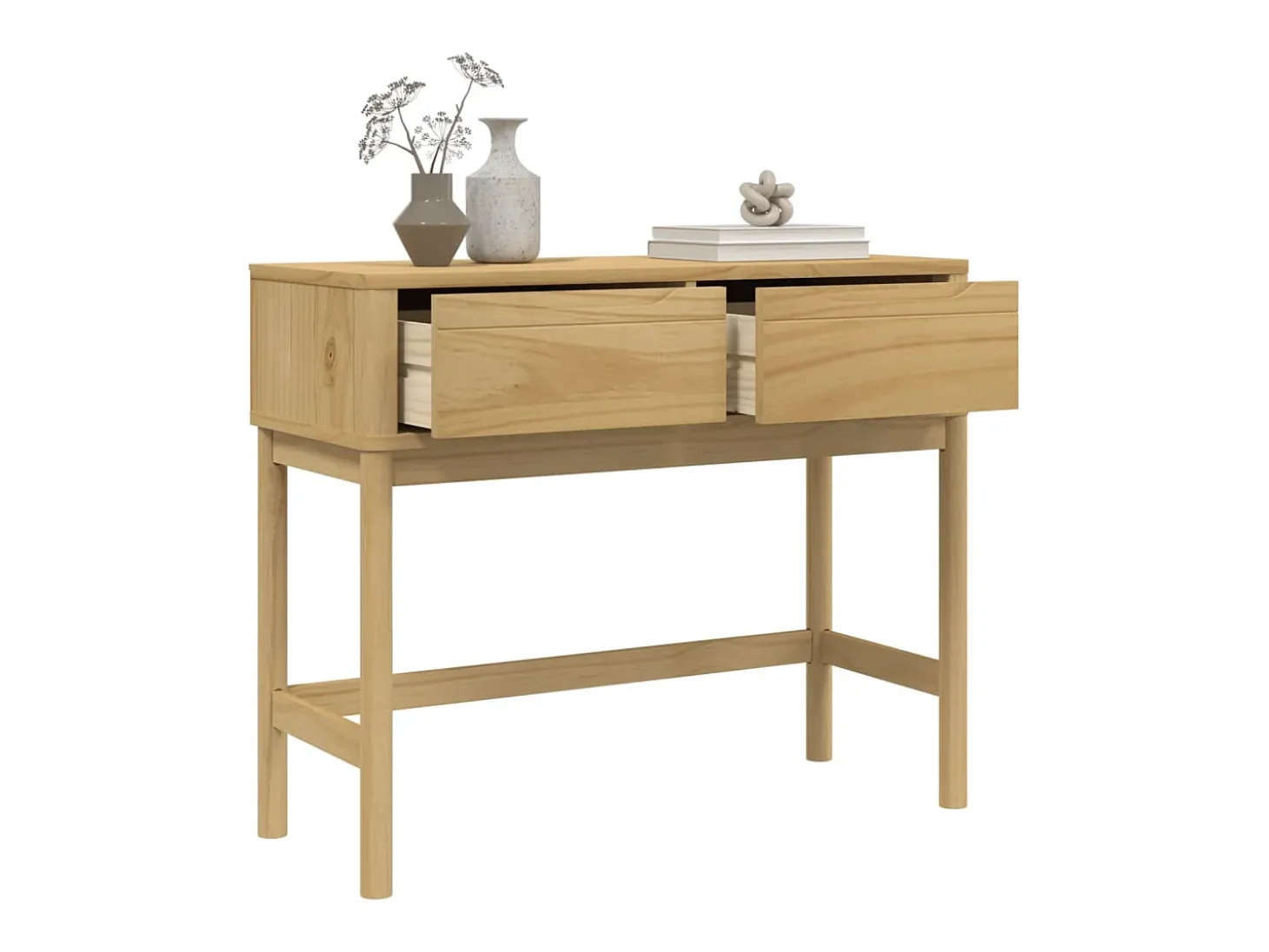 Mesa consola FLORO 89,5x36,5x73 cm pinho maciço castanho mel PT818466