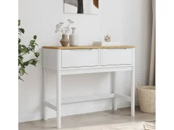 Mesa consola FLORO 89,5x36,5x73 cm pinho maciço branco PT424616