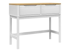 Mesa consola FLORO 89,5x36,5x73 cm pinho maciço branco PT424616