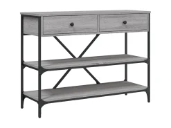 Mesa consola gavetas/prateleiras deriv. madeira cinzento sonoma PT987991