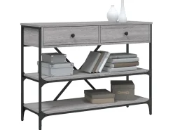 Mesa consola gavetas/prateleiras deriv. madeira cinzento sonoma PT987991