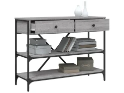 Mesa consola gavetas/prateleiras deriv. madeira cinzento sonoma PT987991