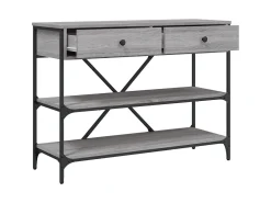 Mesa consola gavetas/prateleiras deriv. madeira cinzento sonoma PT987991