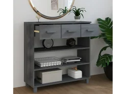 Mesa consola HAMAR 90x35x90 cm pinho maciço cinza-escuro PT833835