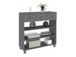 Mesa consola HAMAR 90x35x90 cm pinho maciço cinza-escuro PT833835