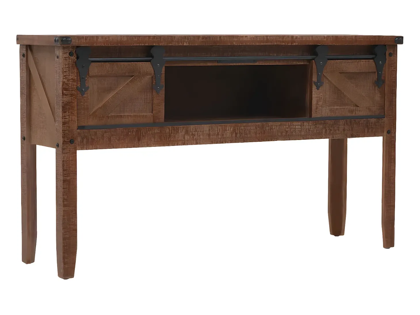 Mesa consola madeira de abeto maciça 131x35,5x75 cm castanho PT786170