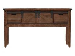 Mesa consola madeira de abeto maciça 131x35,5x75 cm castanho PT786170