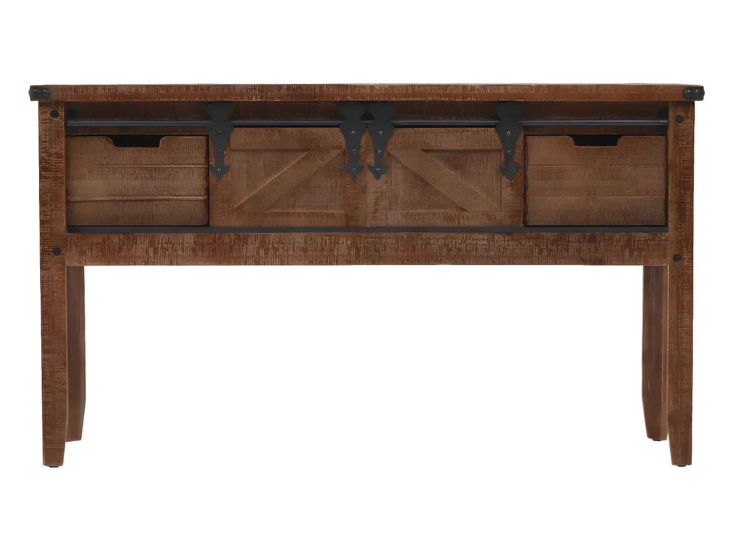 Mesa consola madeira de abeto maciça 131x35,5x75 cm castanho PT786170