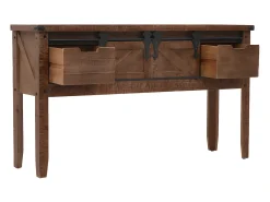 Mesa consola madeira de abeto maciça 131x35,5x75 cm castanho PT786170