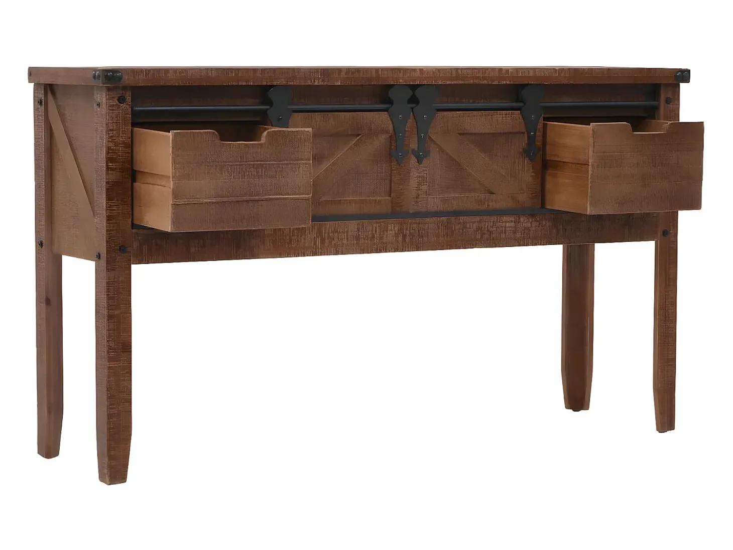 Mesa consola madeira de abeto maciça 131x35,5x75 cm castanho PT786170