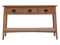 Mesa consola madeira de abeto maciça 126x40x77,5 cm castanho