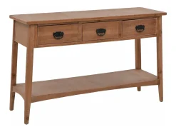 Mesa consola madeira de abeto maciça 126x40x77,5 cm castanho