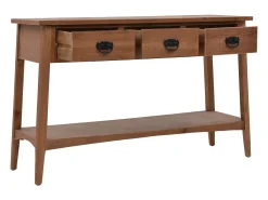 Mesa consola madeira de abeto maciça 126x40x77,5 cm castanho