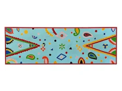Mesa consola madeira mangueira maciça azul pintada à mão PT997944
