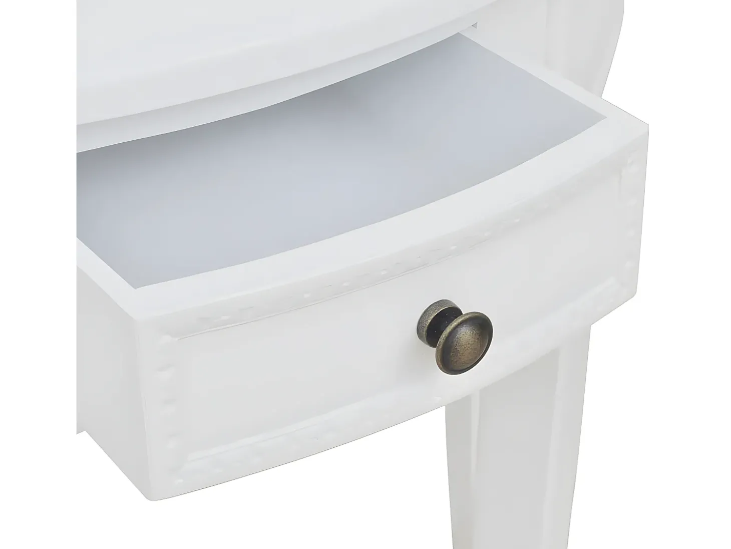 Mesa consola meia-lua com gaveta branco PT432692