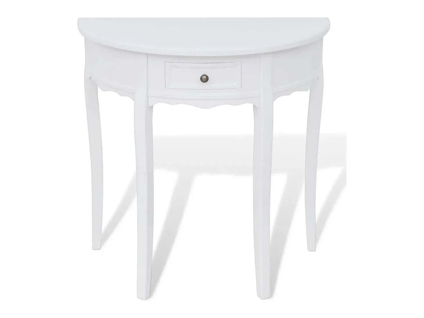Mesa consola meia-lua com gaveta branco