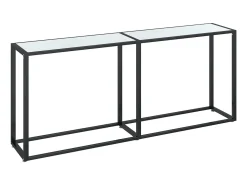 Mesa consola mármore branco 180x35x75,5 cm vidro temperado PT864127