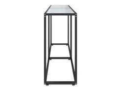Mesa consola mármore branco 180x35x75,5 cm vidro temperado PT864127