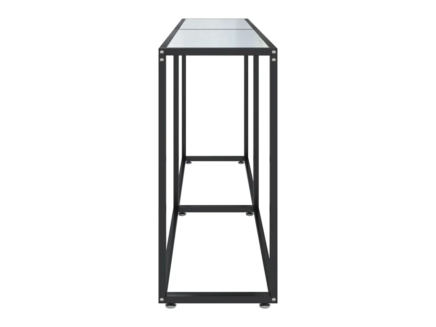 Mesa consola mármore branco 180x35x75,5 cm vidro temperado PT864127