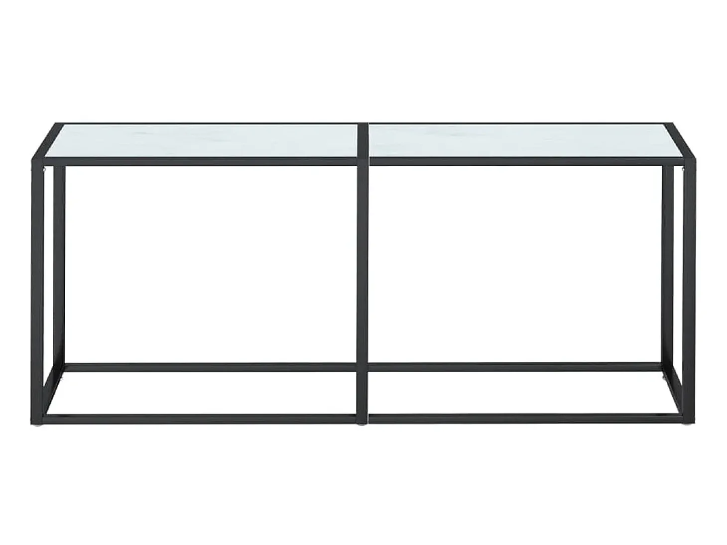 Mesa consola mármore branco 180x35x75,5 cm vidro temperado PT864127