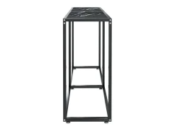 Mesa consola mármore preto 140x35x75,5 cm vidro temperado PT264886