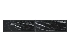 Mesa consola mármore preto 180x35x75,5 cm vidro temperado PT496848