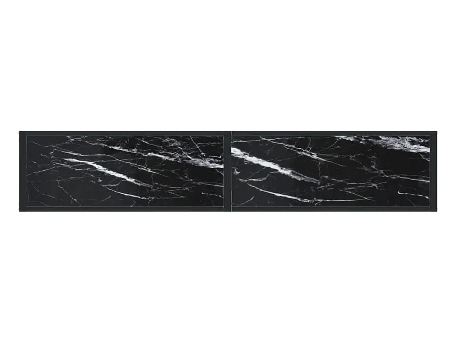 Mesa consola mármore preto 180x35x75,5 cm vidro temperado PT496848