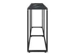 Mesa consola mármore preto 180x35x75,5 cm vidro temperado PT496848
