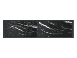 Mesa consola mármore preto 140x35x75,5 cm vidro temperado