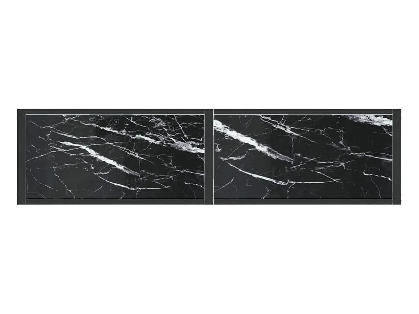 Mesa consola mármore preto 140x35x75,5 cm vidro temperado