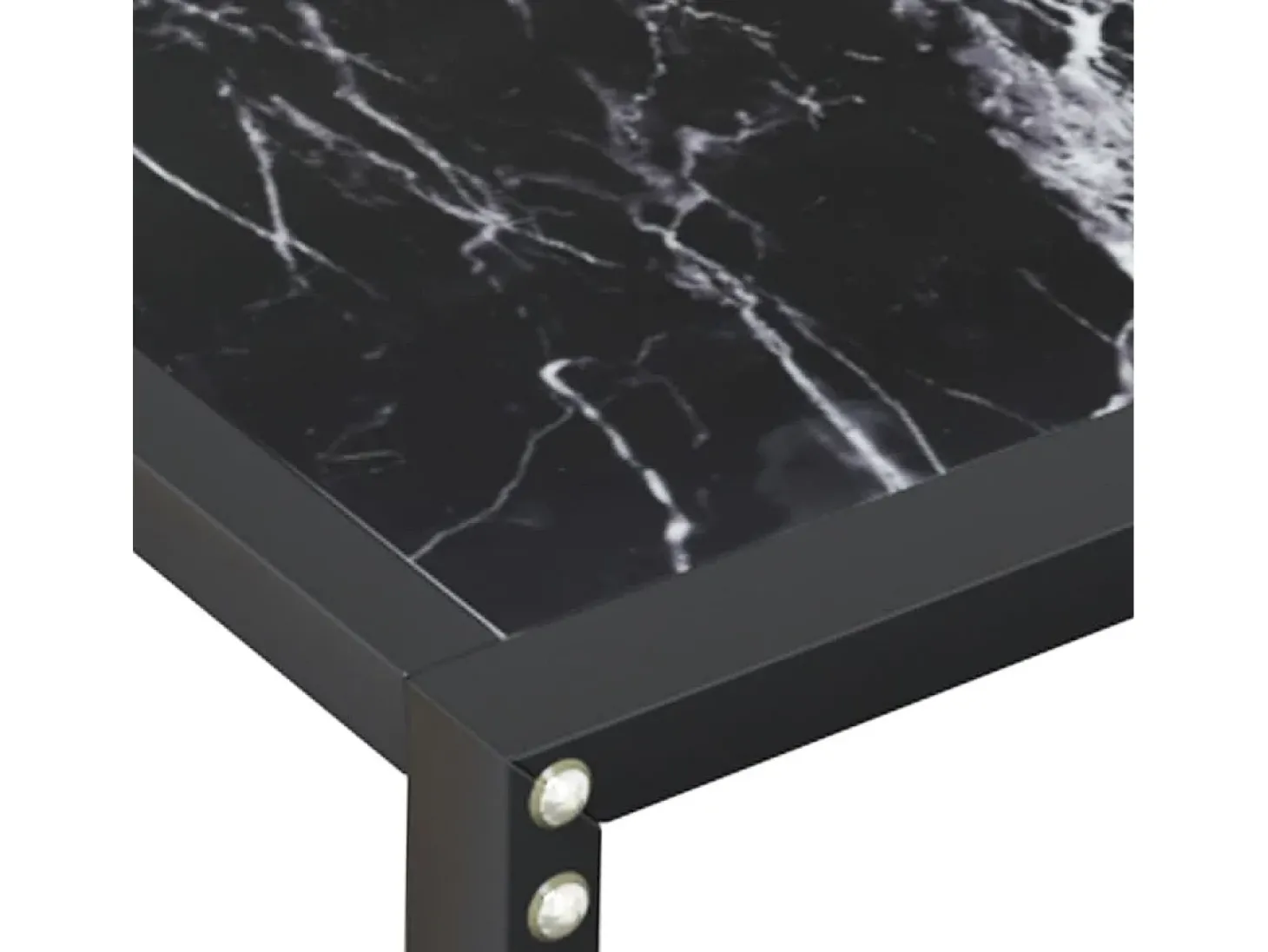 Mesa consola mármore preto 140x35x75,5 cm vidro temperado