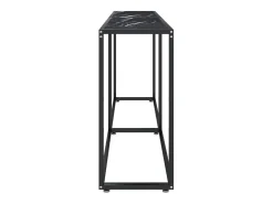 Mesa consola mármore preto 180x35x75,5 cm vidro temperado