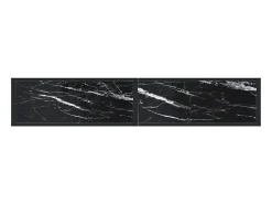 Mesa consola mármore preto 180x35x75,5 cm vidro temperado