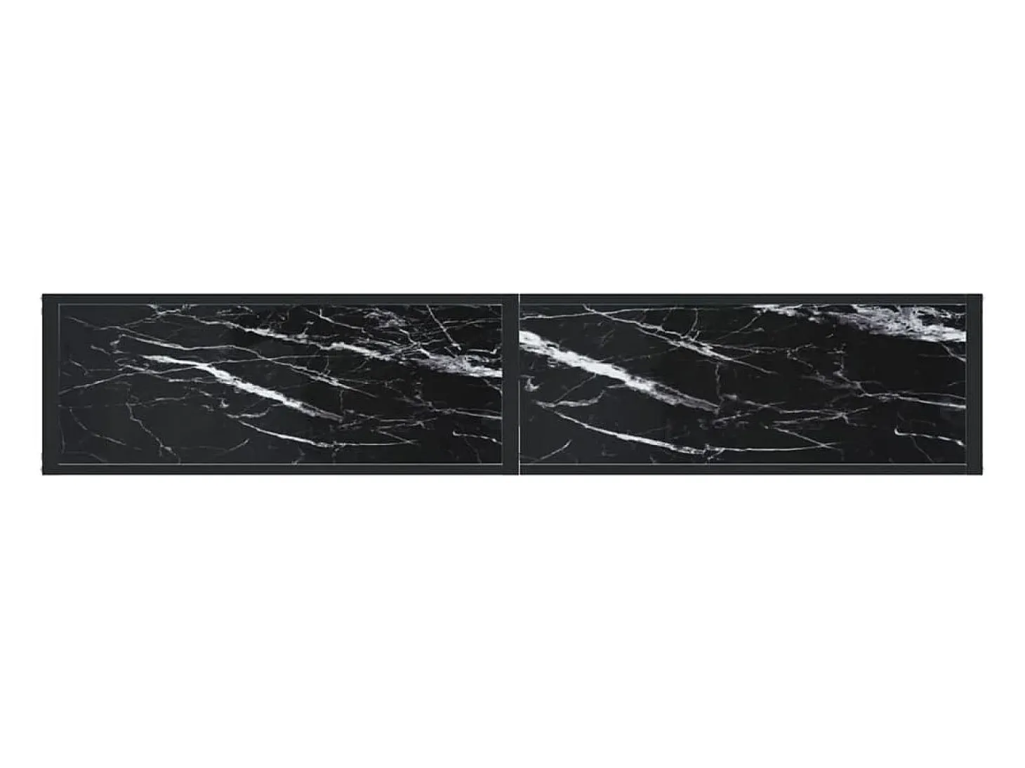 Mesa consola mármore preto 180x35x75,5 cm vidro temperado
